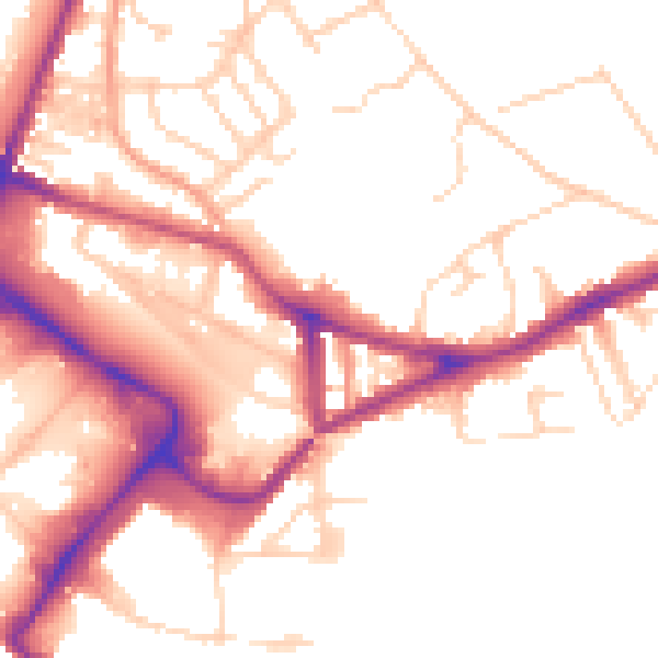 Daytime road noise heatmap for NR1 1ES