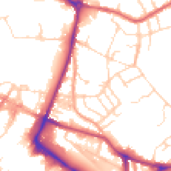 Daytime road noise heatmap for NR1 1EU