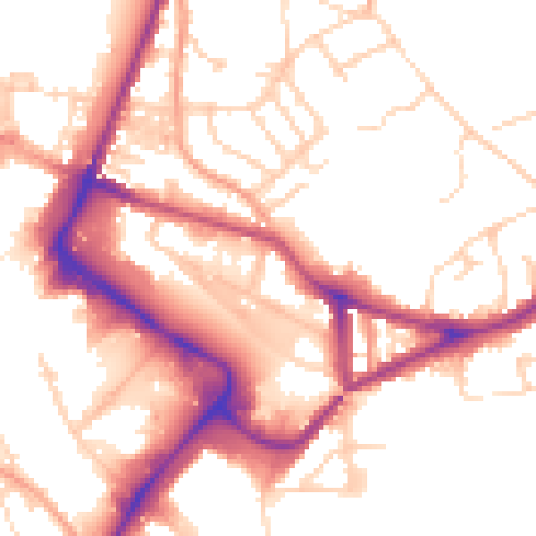 Daytime road noise heatmap for NR1 1EZ