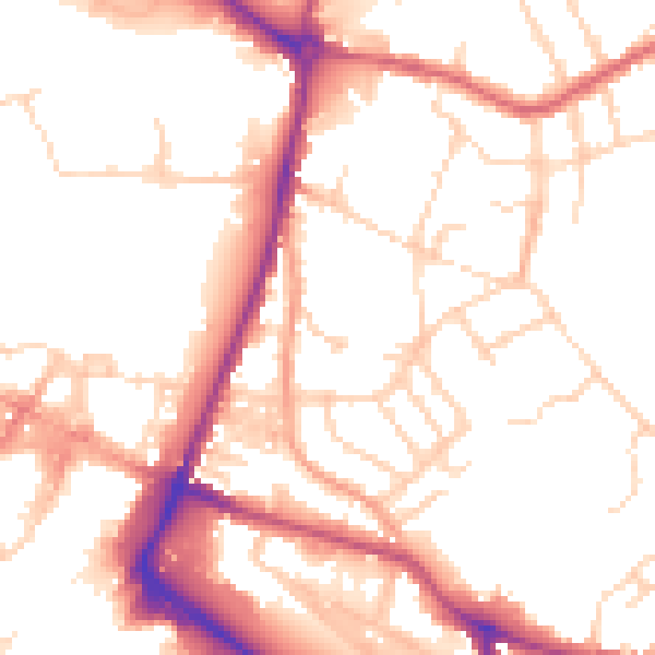 Daytime road noise heatmap for NR1 1FD