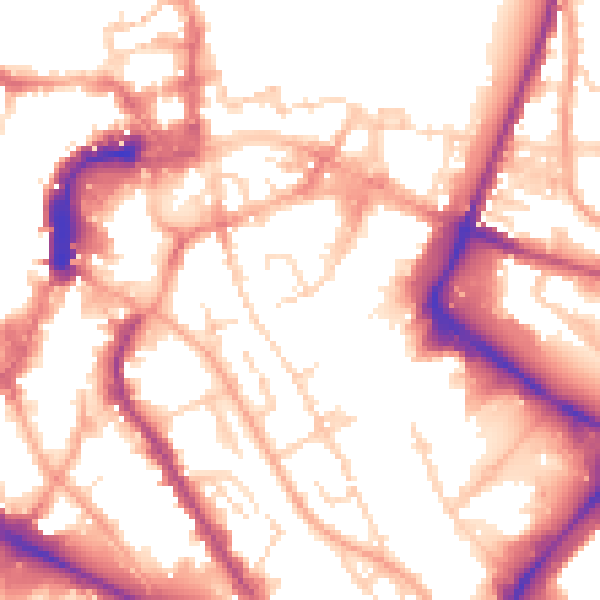 Daytime road noise heatmap for NR1 1FR