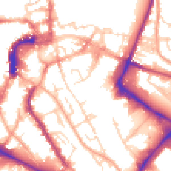 Daytime road noise heatmap for NR1 1FS