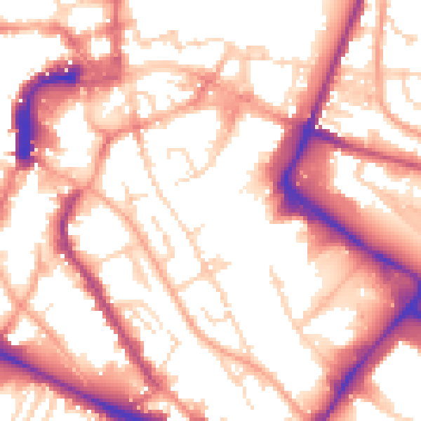 Daytime road noise heatmap for NR1 1FY