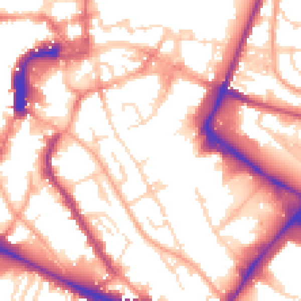 Daytime road noise heatmap for NR1 1FZ