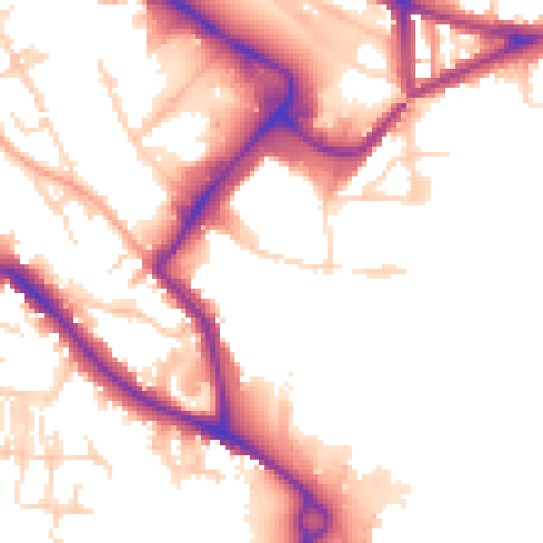 Daytime road noise heatmap for NR1 1GB