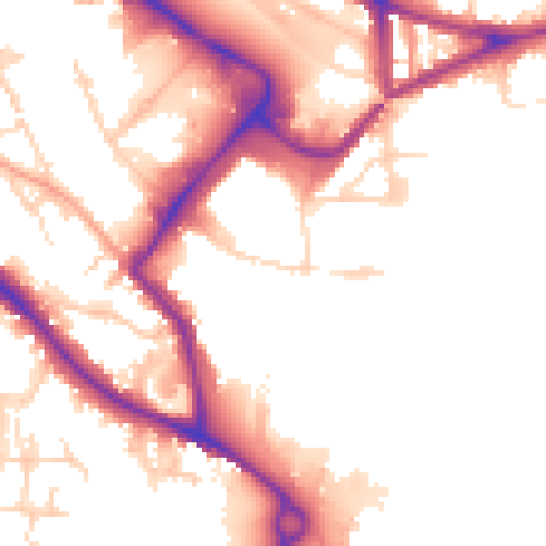 Daytime road noise heatmap for NR1 1GG