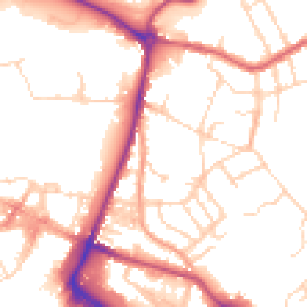 Daytime road noise heatmap for NR1 1GH