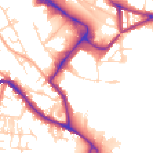 Daytime road noise heatmap for NR1 1GW