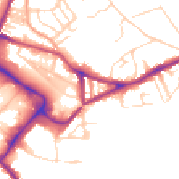 Daytime road noise heatmap for NR1 1HL