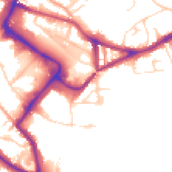 Daytime road noise heatmap for NR1 1JF