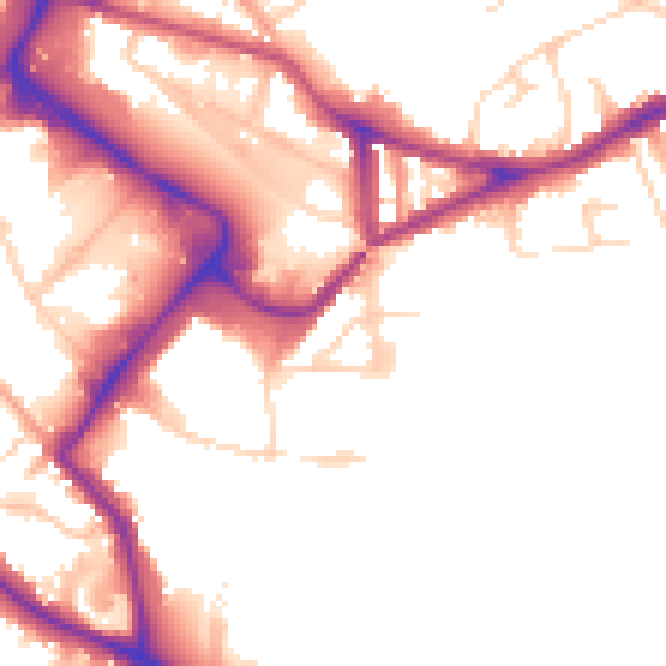 Daytime road noise heatmap for NR1 1JJ