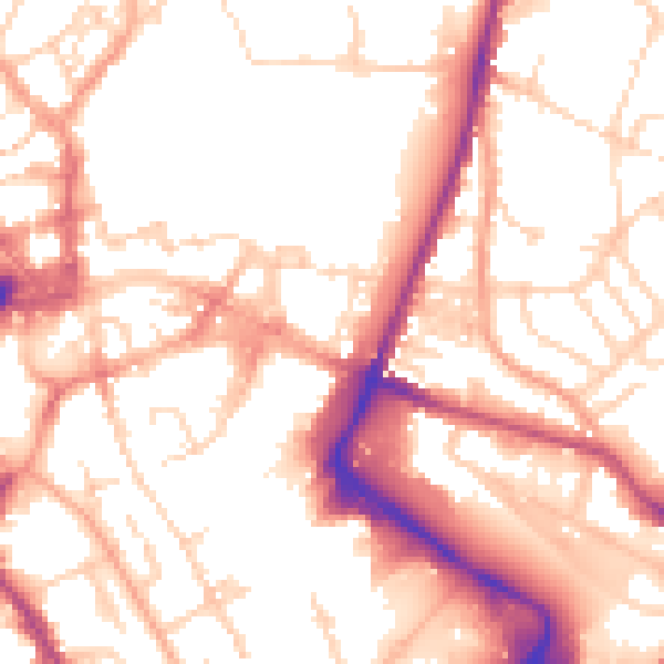 Daytime road noise heatmap for NR1 1ND
