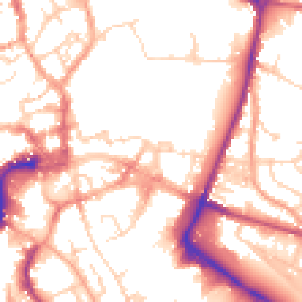 Daytime road noise heatmap for NR1 1NN
