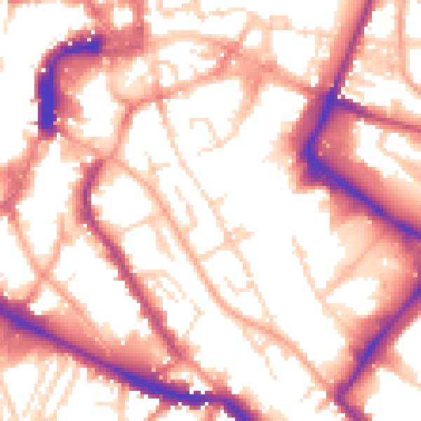 Daytime road noise heatmap for NR1 1RL