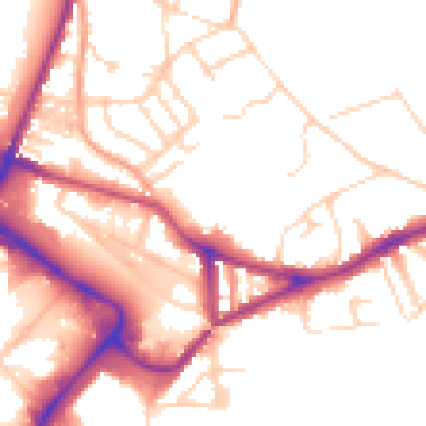 Daytime road noise heatmap for NR1 1RT