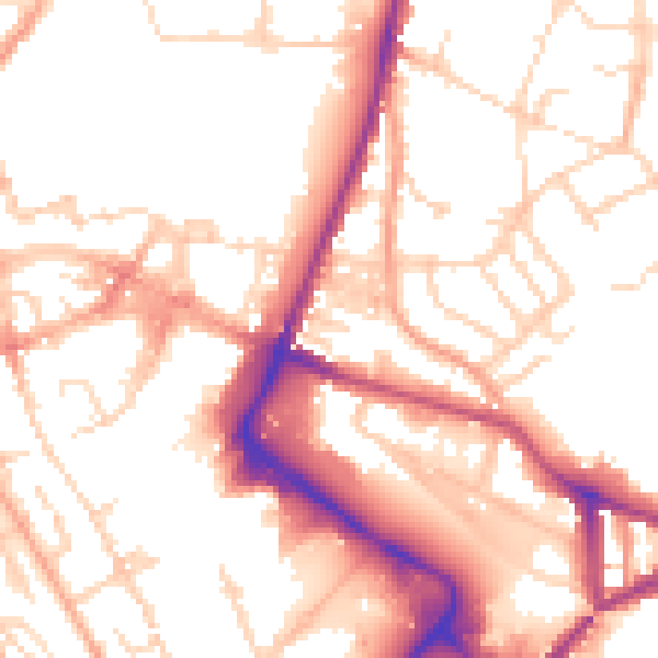 Daytime road noise heatmap for NR1 1SH