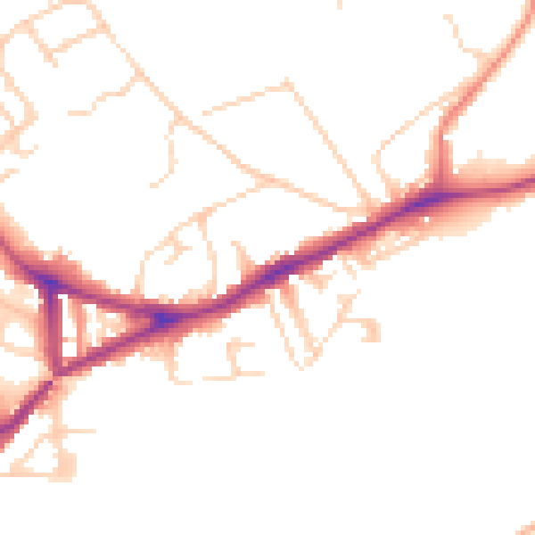 Daytime road noise heatmap for NR1 1TJ