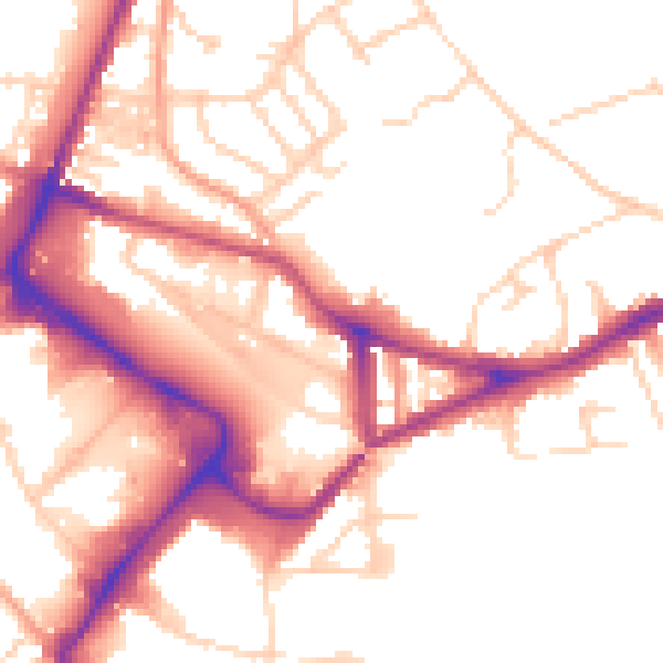 Daytime road noise heatmap for NR1 1UH