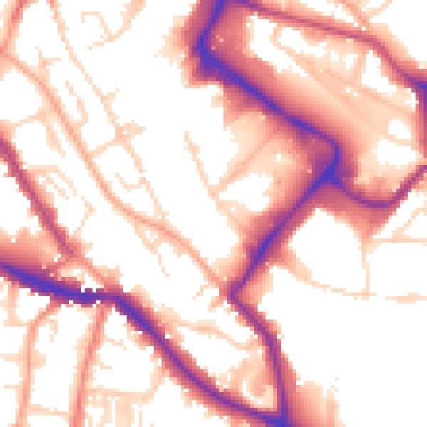 Daytime road noise heatmap for NR1 1XG