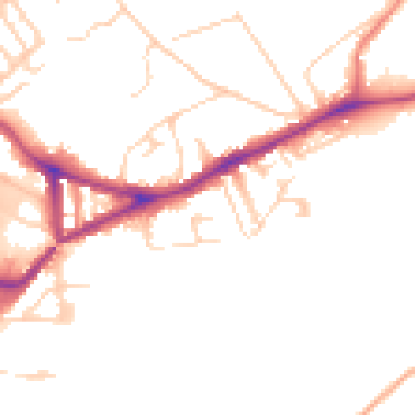 Daytime road noise heatmap for NR1 1YS