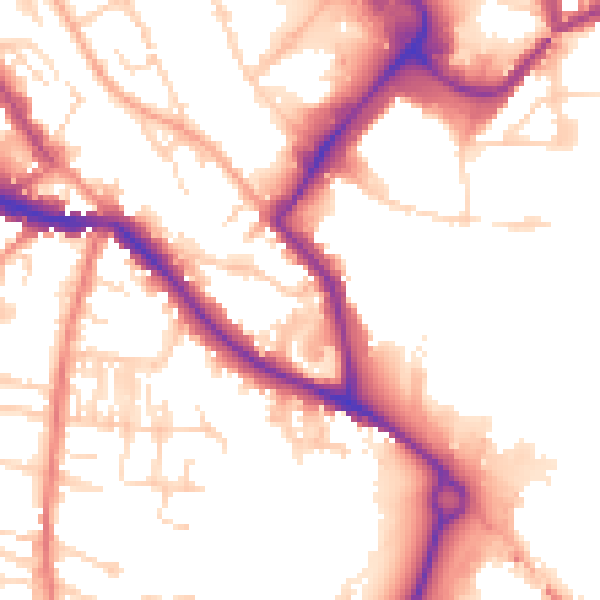 Daytime road noise heatmap for NR1 2AA