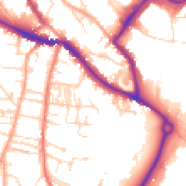 Daytime road noise heatmap for NR1 2AS