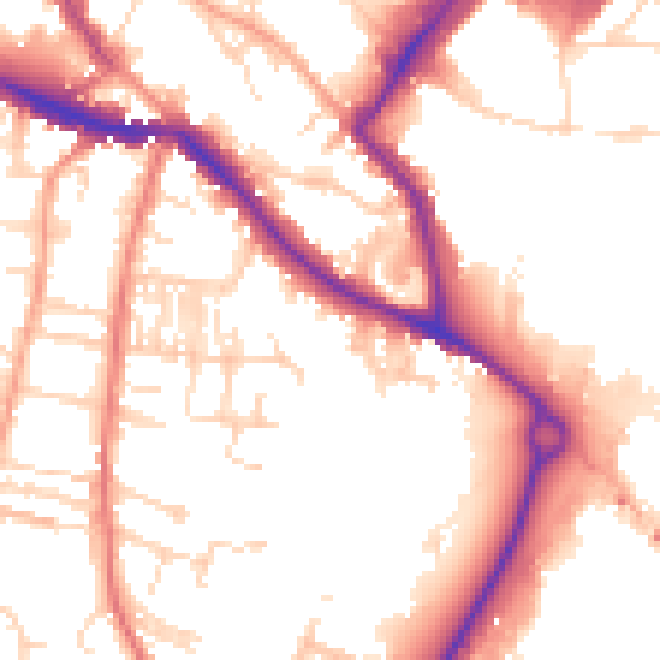 Daytime road noise heatmap for NR1 2AX
