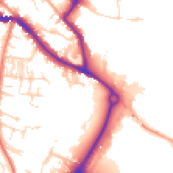 Daytime road noise heatmap for NR1 2BD