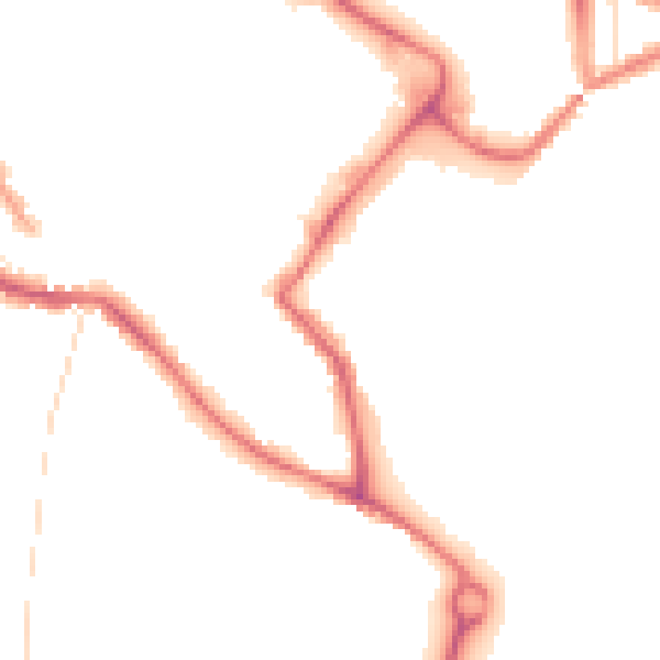 Night-time road noise heatmap for NR1 2GG