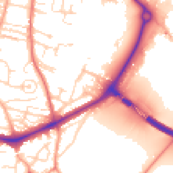 Daytime road noise heatmap for NR1 2JE