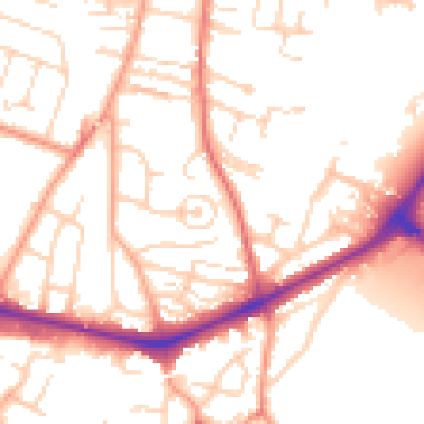 Daytime road noise heatmap for NR1 2LA