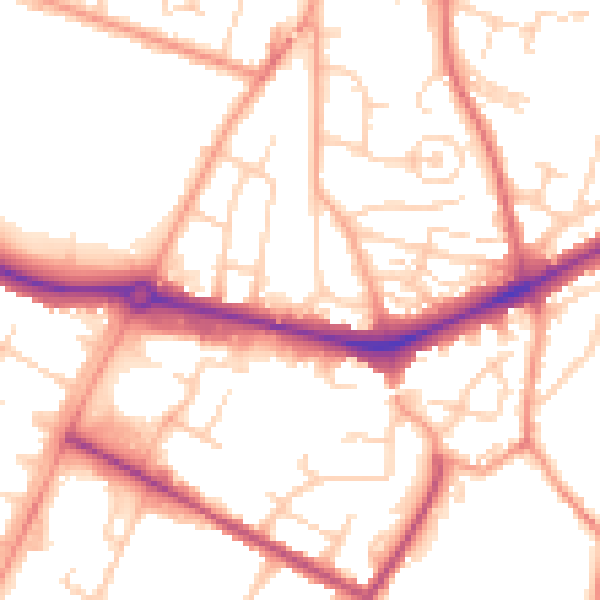 Daytime road noise heatmap for NR1 2LF