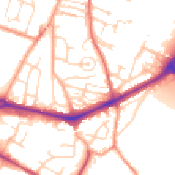Daytime road noise heatmap for NR1 2LL