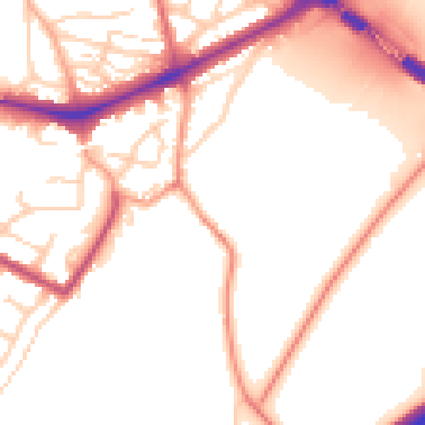Daytime road noise heatmap for NR1 2LZ