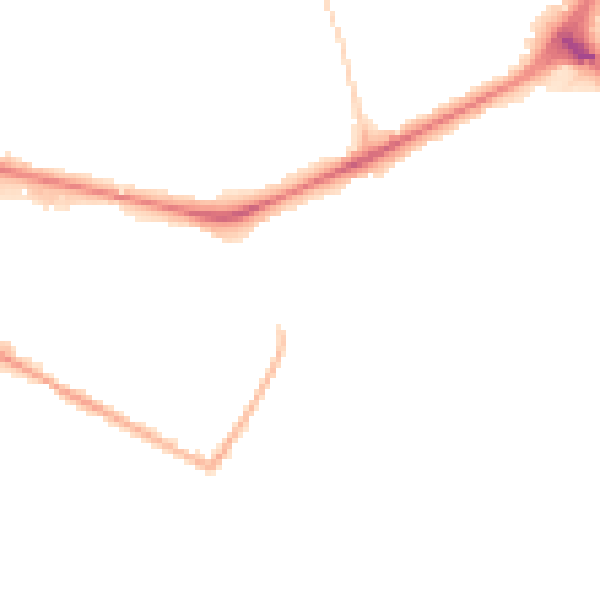 Night-time road noise heatmap for NR1 2ND