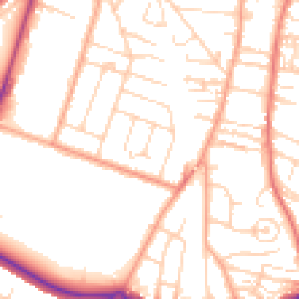 Daytime road noise heatmap for NR1 2PQ