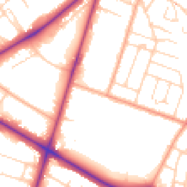Daytime road noise heatmap for NR1 2QL