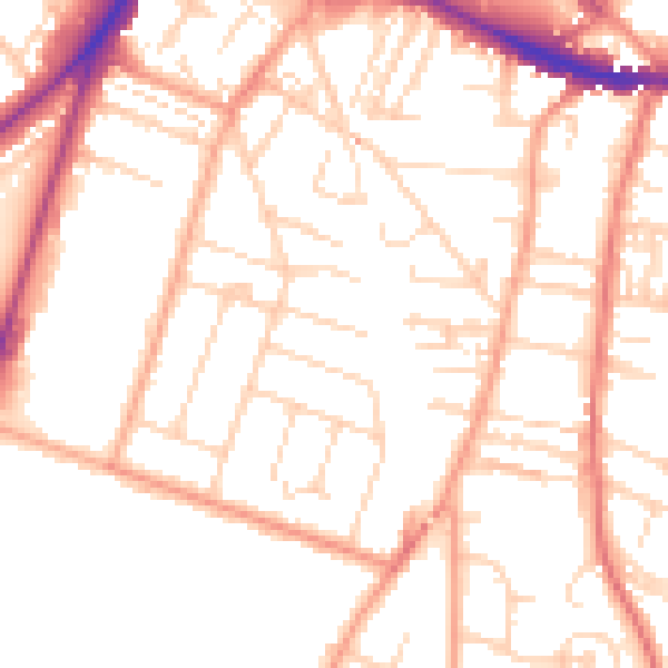 Daytime road noise heatmap for NR1 2RD