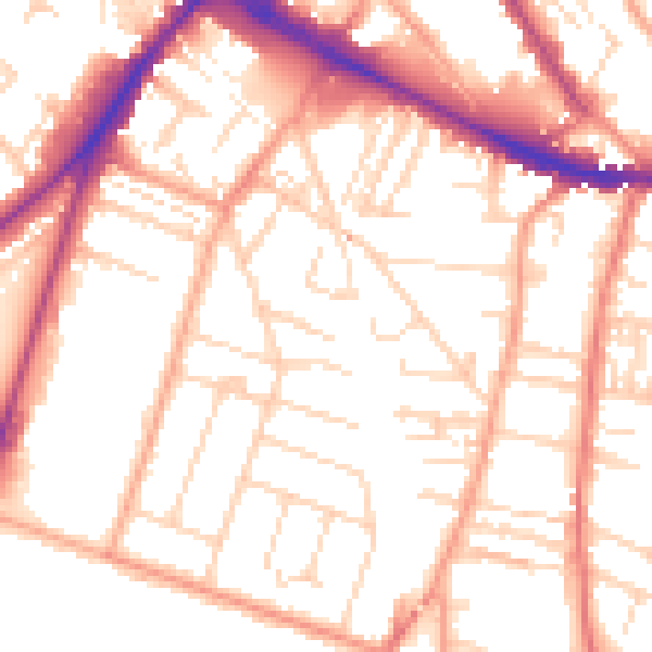 Daytime road noise heatmap for NR1 2RL