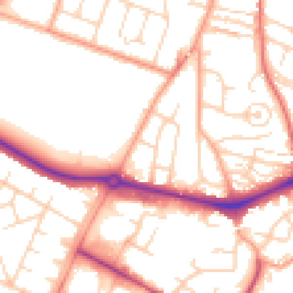 Daytime road noise heatmap for NR1 2RZ