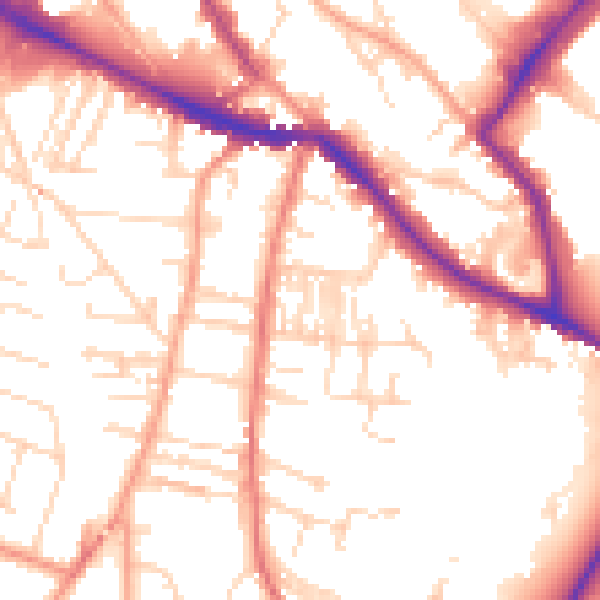Daytime road noise heatmap for NR1 3AB