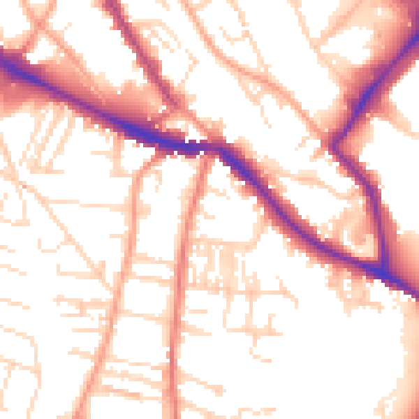 Daytime road noise heatmap for NR1 3AR