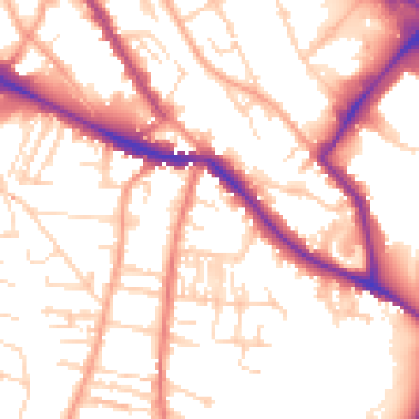 Daytime road noise heatmap for NR1 3AW