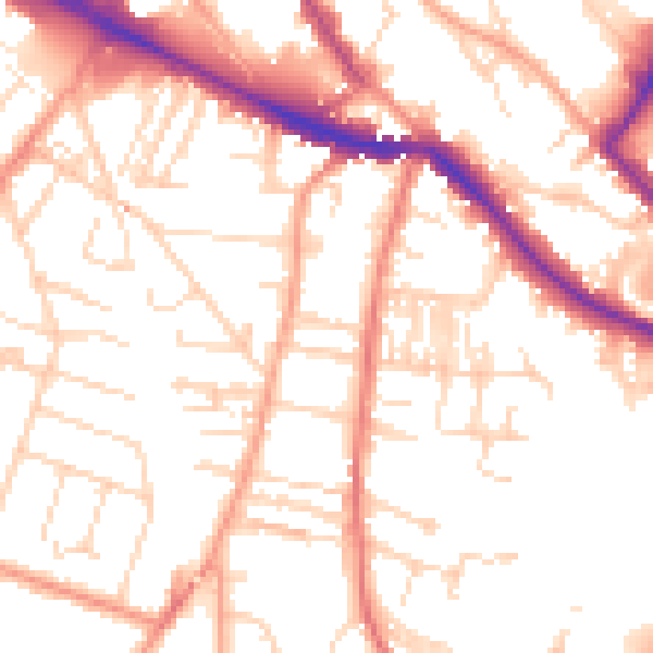 Daytime road noise heatmap for NR1 3AX