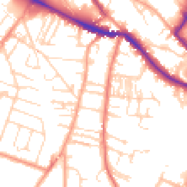 Daytime road noise heatmap for NR1 3AY