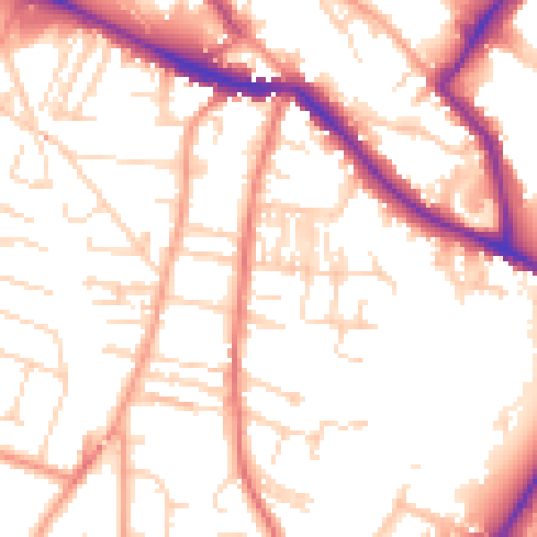 Daytime road noise heatmap for NR1 3AZ