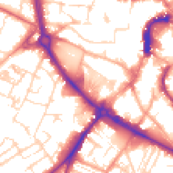Daytime road noise heatmap for NR1 3BF