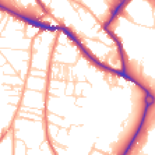 Daytime road noise heatmap for NR1 3BN