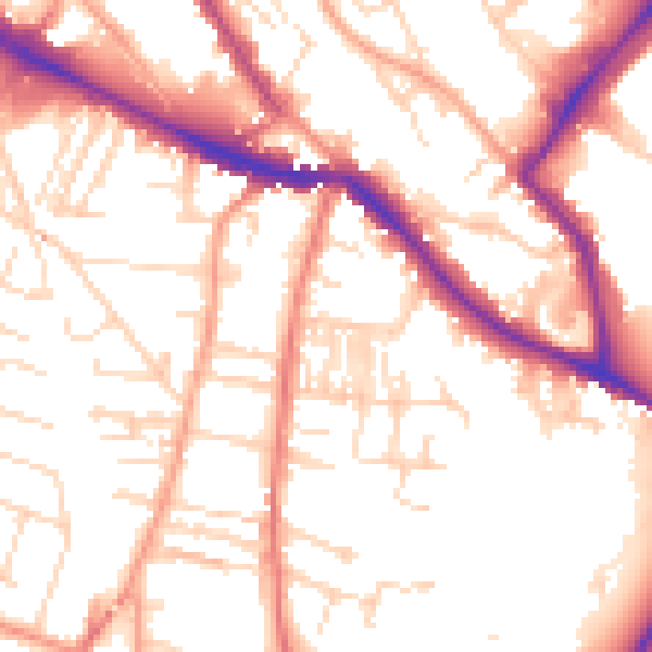 Daytime road noise heatmap for NR1 3BS