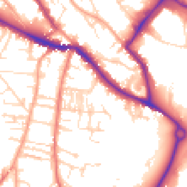 Daytime road noise heatmap for NR1 3BT
